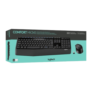 TECLADO MOUSE LOGITECH MK345 USB WIRELESS RECEIVER 2.4GHZ WIRELESS, 10M RANGE, 128BIT AES ENCRYPTION, MULTIMEDIA/INSTANT ACCESS KEYS - SP - 920-007820