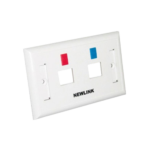 JACK FACE PLATE 2 SALIDA NEWLINK - BLANCA - NEW-4000002