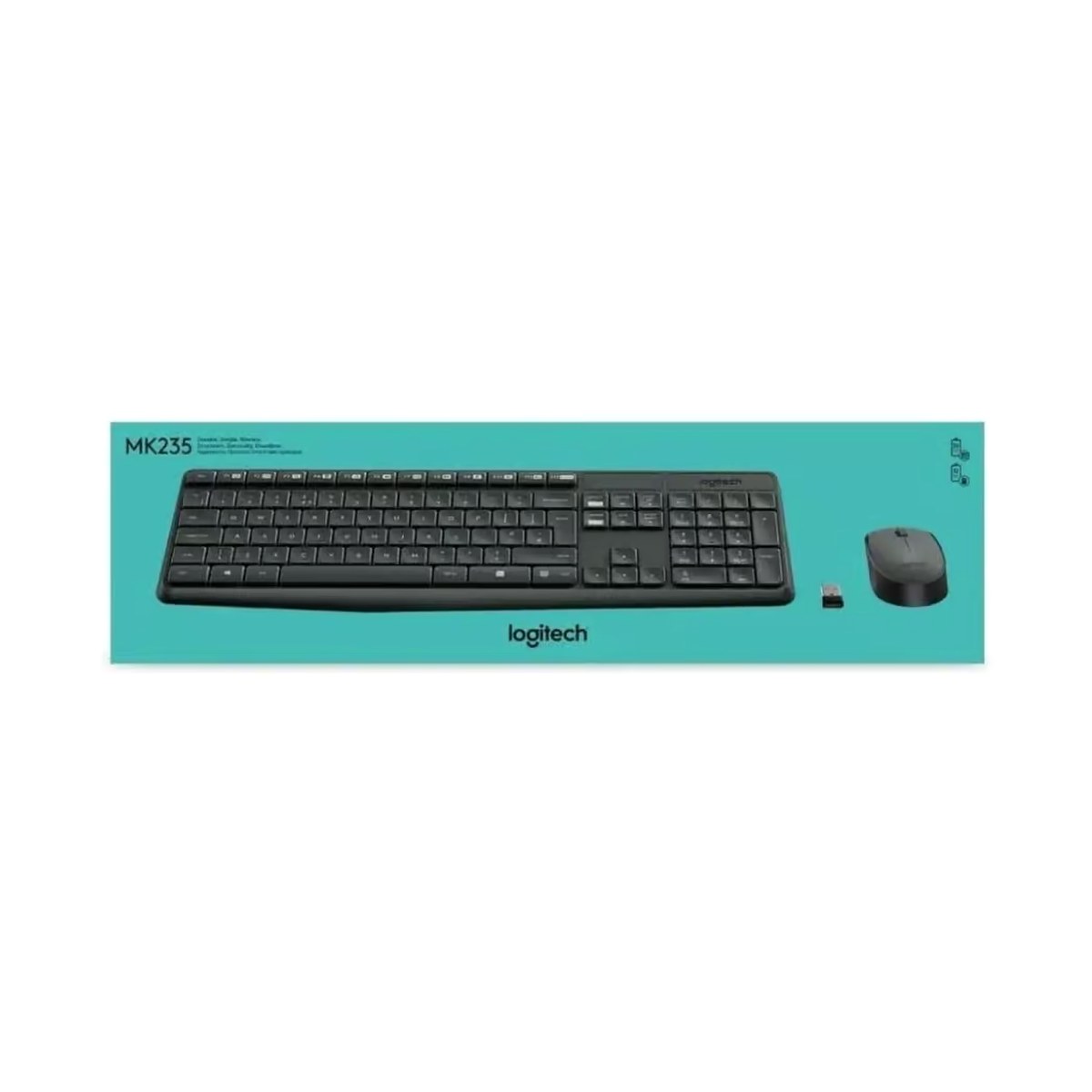 TECLADO MOUSE LOGITECH MK235 WIRELESS RECEIVER 2.4GHZ 10MT RANGE 920-007901