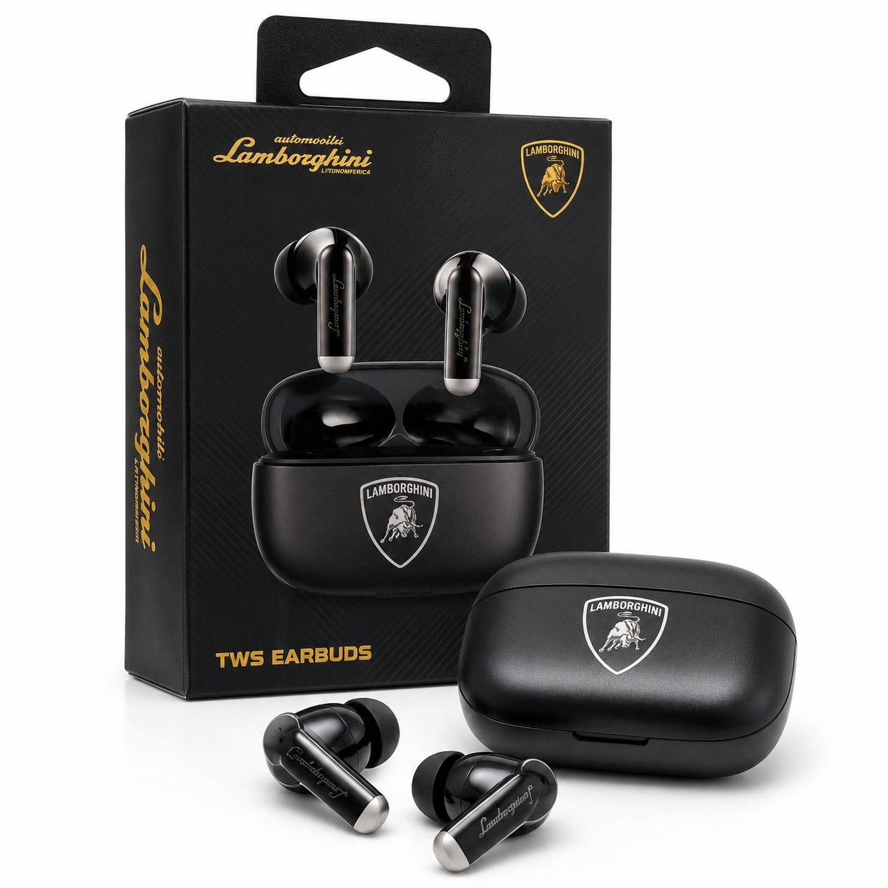 Audifonos Bluetooth Lamborghini - Lambo Bud Mini - Negro - LB-TWSMINB