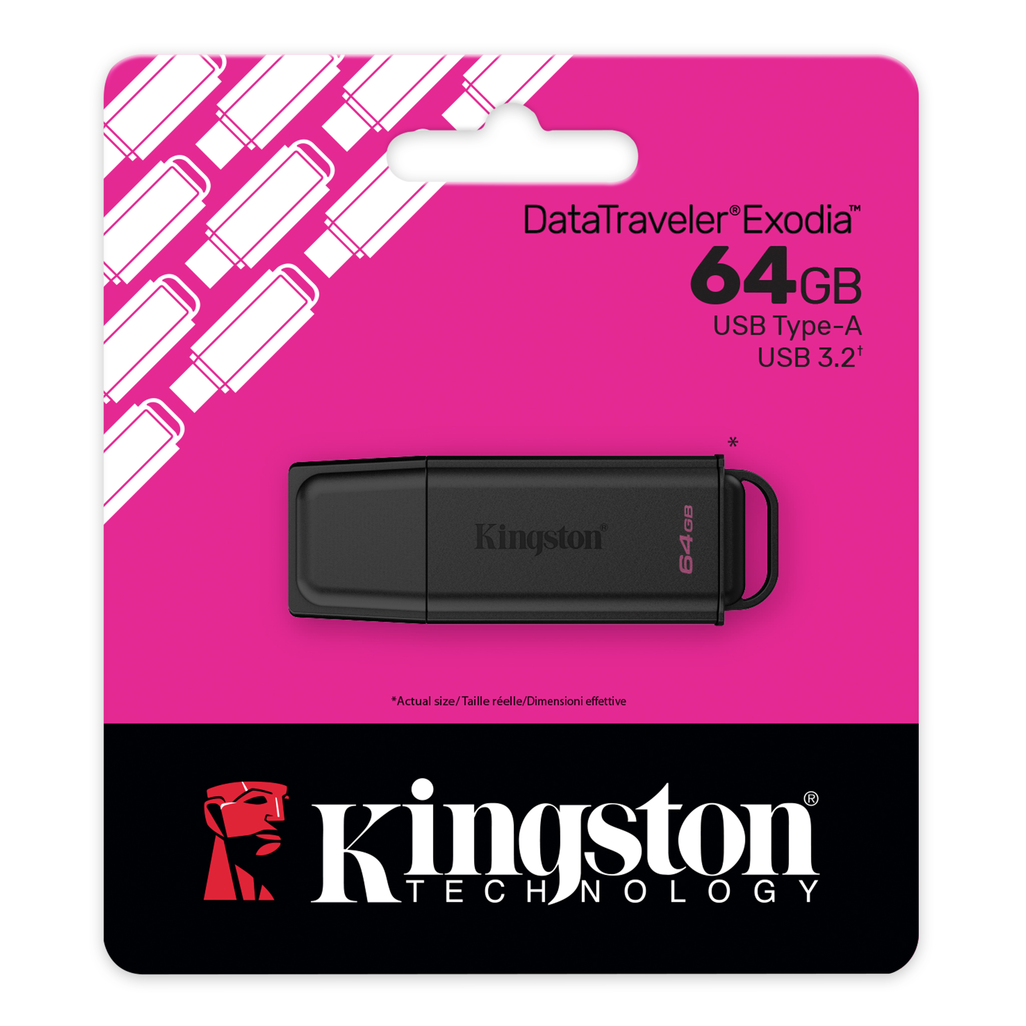 Memoria USB 64GB Kingston DataTraveler Exodia USB 3.2 – DTXG2/64GB - Negro