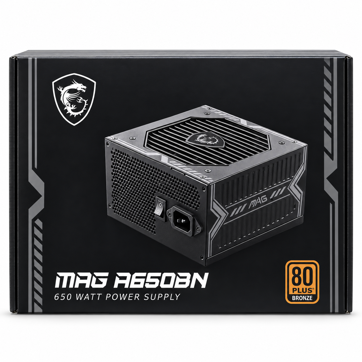 Power Supply MSI MAG A650BN 650W ATX 80 PLUS Bronze – No Modular - MAGA650BN
