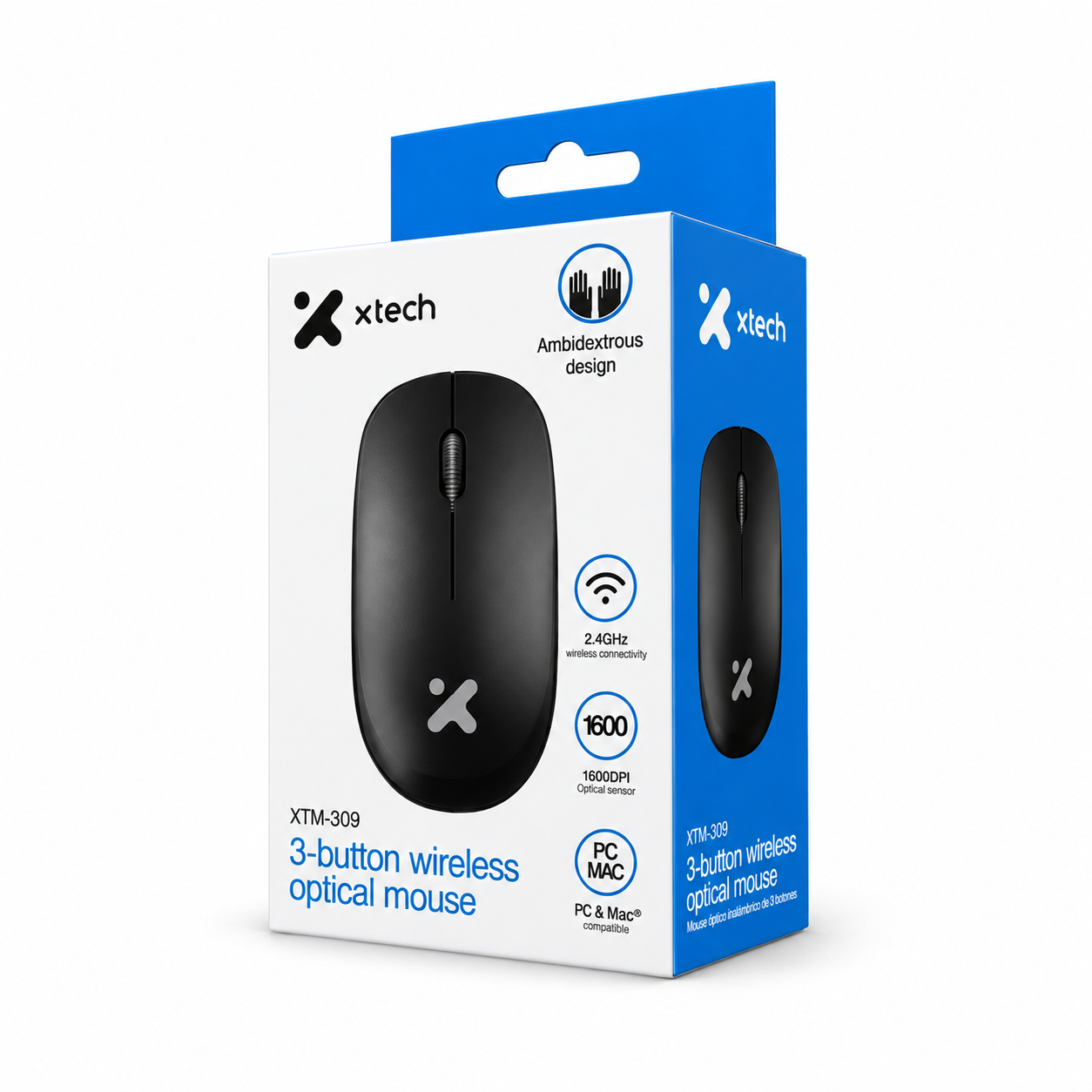 Mouse Inalámbrico Xtech - XTM-309 - 1600 DPI 2.4GHz – Negro